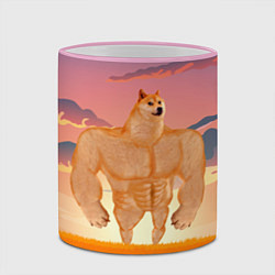 Кружка 3D Мем собака качок DOGE, цвет: 3D-розовый кант — фото 2