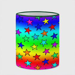 Кружка 3D Радужные звезды, цвет: 3D-зеленый кант — фото 2