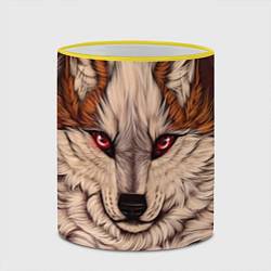 Кружка 3D Красивая Волчица, цвет: 3D-желтый кант — фото 2