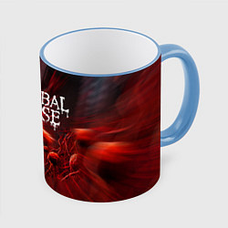 Кружка 3D Blood Cannibal Corpse Труп Каннибала Z, цвет: 3D-небесно-голубой кант