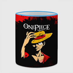 Кружка 3D Луффи One Piece Большой куш, цвет: 3D-небесно-голубой кант — фото 2