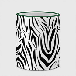 Кружка 3D Черно-белая зебра, цвет: 3D-зеленый кант — фото 2
