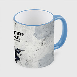 Кружка 3D COUNTER TERRORIST CS GO Z, цвет: 3D-небесно-голубой кант