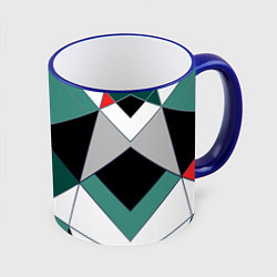 Кружка 3D Абстрактный геометрический, цвет: 3D-синий кант