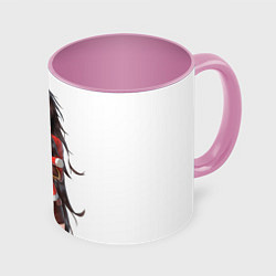 Кружка 3D Эмбер из Genshin Impact, цвет: 3D-белый + розовый