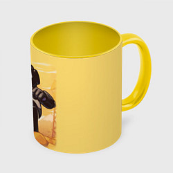 Кружка 3D Танкист Tankman, цвет: 3D-белый + желтый