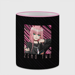 Кружка 3D Zero Two в квадрате, цвет: 3D-розовый кант — фото 2