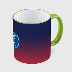 Кружка 3D PSG ПСЖ PARIS SAINT GERMAIN, цвет: 3D-светло-зеленый кант
