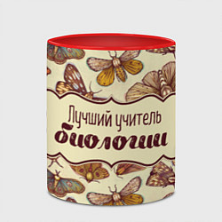 Кружка 3D Лучший учитель биологии, цвет: 3D-белый + красный — фото 2