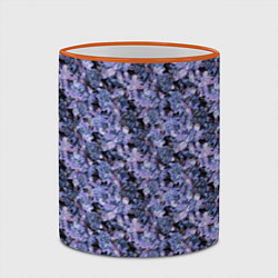 Кружка 3D Сине-фиолетовый цветочный узор, цвет: 3D-оранжевый кант — фото 2