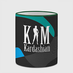 Кружка 3D Ким Кардашьян, цвет: 3D-зеленый кант — фото 2
