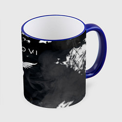Кружка 3D BON JOVI БОН ДЖОВИ, цвет: 3D-синий кант