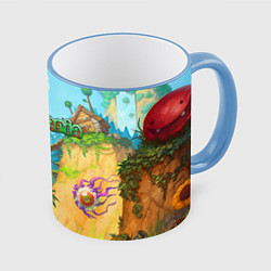 Кружка 3D Terraria Террария Z, цвет: 3D-небесно-голубой кант