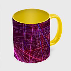 Кружка 3D ЛАЗЕРЫ LASERS, цвет: 3D-белый + желтый