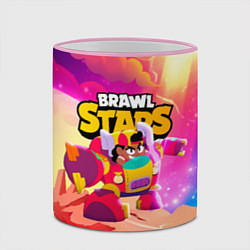 Кружка 3D Опасная Meg Brawl Stars, цвет: 3D-розовый кант — фото 2