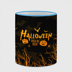 Кружка 3D HALLOWEEN FOREST BATS ЛЕТУЧИЕ МЫШИ В ЛЕСУ ХЕЛЛОУИН, цвет: 3D-небесно-голубой кант — фото 2