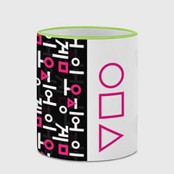 Кружка 3D Игра в кальмара: Стражи, цвет: 3D-светло-зеленый кант — фото 2