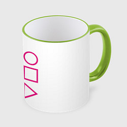 Кружка 3D Игра в кальмара: Стражи, цвет: 3D-светло-зеленый кант