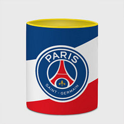 Кружка 3D Paris Saint-Germain FC, цвет: 3D-белый + желтый — фото 2