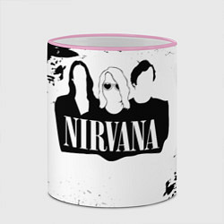 Кружка 3D Нирвана Рок Группа Гранж ЧБ Nirvana, цвет: 3D-розовый кант — фото 2