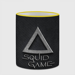 Кружка 3D ИГРА В КАЛЬМАРА СИМВОЛ ТРЕУГОЛЬНИК SQUID GAME, цвет: 3D-желтый кант — фото 2