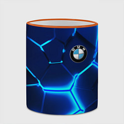 Кружка 3D BMW LOGO 3Д ПЛИТЫ ГЕОМЕТРИЯ, цвет: 3D-оранжевый кант — фото 2