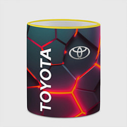 Кружка 3D TOYOTA 3D NEON ТОЙОТА 3Д ПЛИТЫ НЕОН, цвет: 3D-желтый кант — фото 2