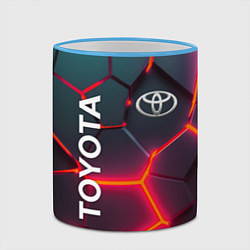 Кружка 3D TOYOTA 3D NEON ТОЙОТА 3Д ПЛИТЫ НЕОН, цвет: 3D-небесно-голубой кант — фото 2