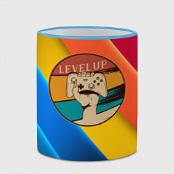 Кружка 3D Джойстик Level Up, цвет: 3D-небесно-голубой кант — фото 2