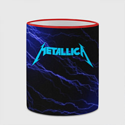 Кружка 3D METALLICA BLUE FLASH МЕТАЛЛИКА СИНИЕ МОЛНИИ, цвет: 3D-красный кант — фото 2