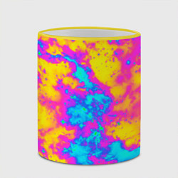 Кружка 3D Яркая абстракция космических красок, цвет: 3D-желтый кант — фото 2