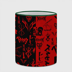 Кружка 3D BERSERK BLACK RED БЕРСЕРК ПАТТЕРН, цвет: 3D-зеленый кант — фото 2