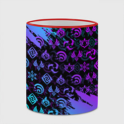 Кружка 3D GENSHIN NEON PATTERN SYMBOL НЕОН ЭМБЛЕМЫ, цвет: 3D-красный кант — фото 2
