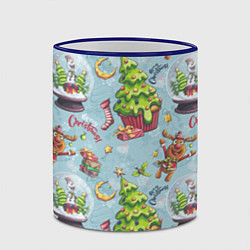 Кружка 3D Merry Christmas Pattern, цвет: 3D-синий кант — фото 2