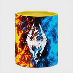 Кружка 3D TES SKYRIM BATTLE FIRE БИТВА ОГНЕЙ, цвет: 3D-белый + желтый — фото 2