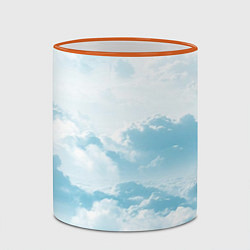 Кружка 3D Плотные облака, цвет: 3D-оранжевый кант — фото 2