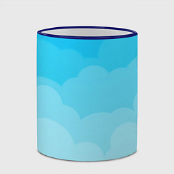Кружка 3D Голубые облака, цвет: 3D-синий кант — фото 2