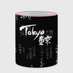 Кружка 3D Токио Надпись Иероглифы Япония Tokyo, цвет: 3D-розовый кант — фото 2