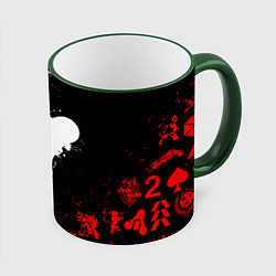 Кружка 3D DESTINY 2 RED & WHITE PATTERN LOGO, цвет: 3D-зеленый кант