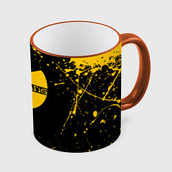 Кружка 3D WU-TANG CLAN БРЫЗГИ КРАСОК, цвет: 3D-оранжевый кант