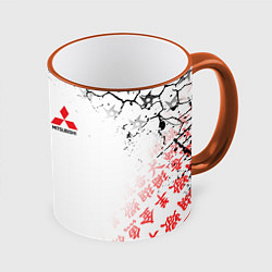 Кружка 3D MITSUBISHI JAPAN STYLE SAMURAI AUTO, цвет: 3D-оранжевый кант