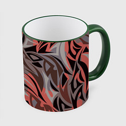 Кружка 3D Абстракция Энергия, цвет: 3D-зеленый кант
