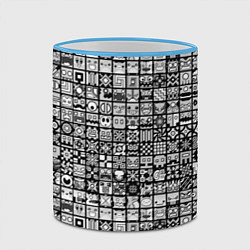 Кружка 3D Geometry Dash: BW Pattern, цвет: 3D-небесно-голубой кант — фото 2