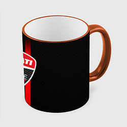 Кружка 3D DUCATI CARBON LOGO ITALY CONCERN, цвет: 3D-оранжевый кант