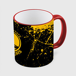 Кружка 3D GOLDEN STATE WARRIORS? , БРЫЗГИ КРАСОК, цвет: 3D-красный кант