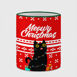 Кружка 3D MEOW CHRISTMAS, цвет: 3D-зеленый кант — фото 2