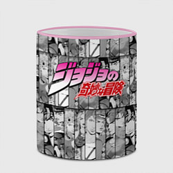 Кружка 3D JOJOS BIZARRE ADVENTURE ЧЁРНО БЕЛОЕ, цвет: 3D-розовый кант — фото 2