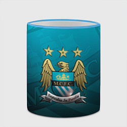 Кружка 3D Manchester City Teal Themme, цвет: 3D-небесно-голубой кант — фото 2