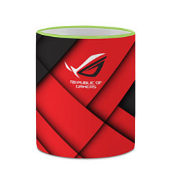 Кружка 3D ROG - republic of gamers, цвет: 3D-светло-зеленый кант — фото 2