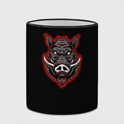 Кружка 3D Кабан красно-белый, цвет: 3D-черный кант — фото 2